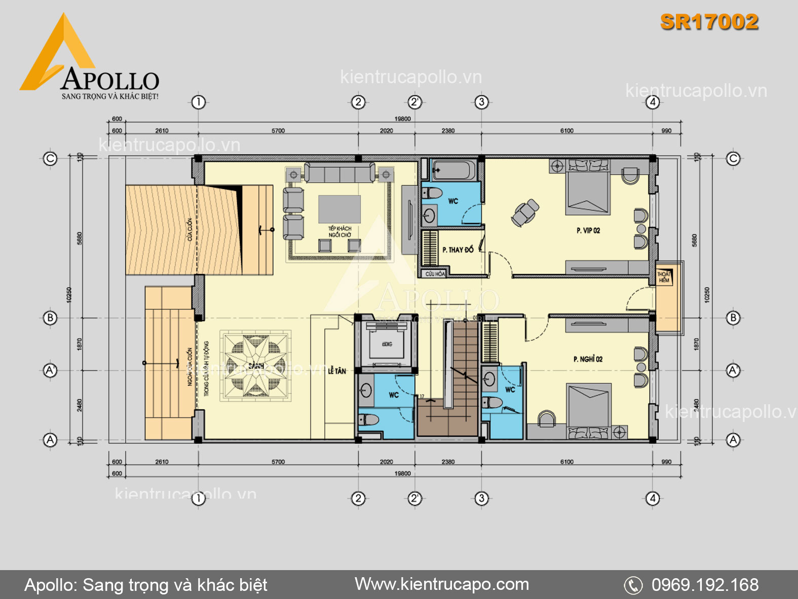 Mẫu khách sạn sang trọng tinh tế mọi góc nhìn (SR17002)